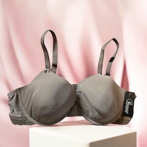 Paramour Gorgeous Underwire‎ Bra 42C Mink Brown Lace NWT